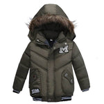 Small Medium-Sized Boys Cotton-Padded Fur Hoodie Winter Jackets for kids - EX-STOCK Canada