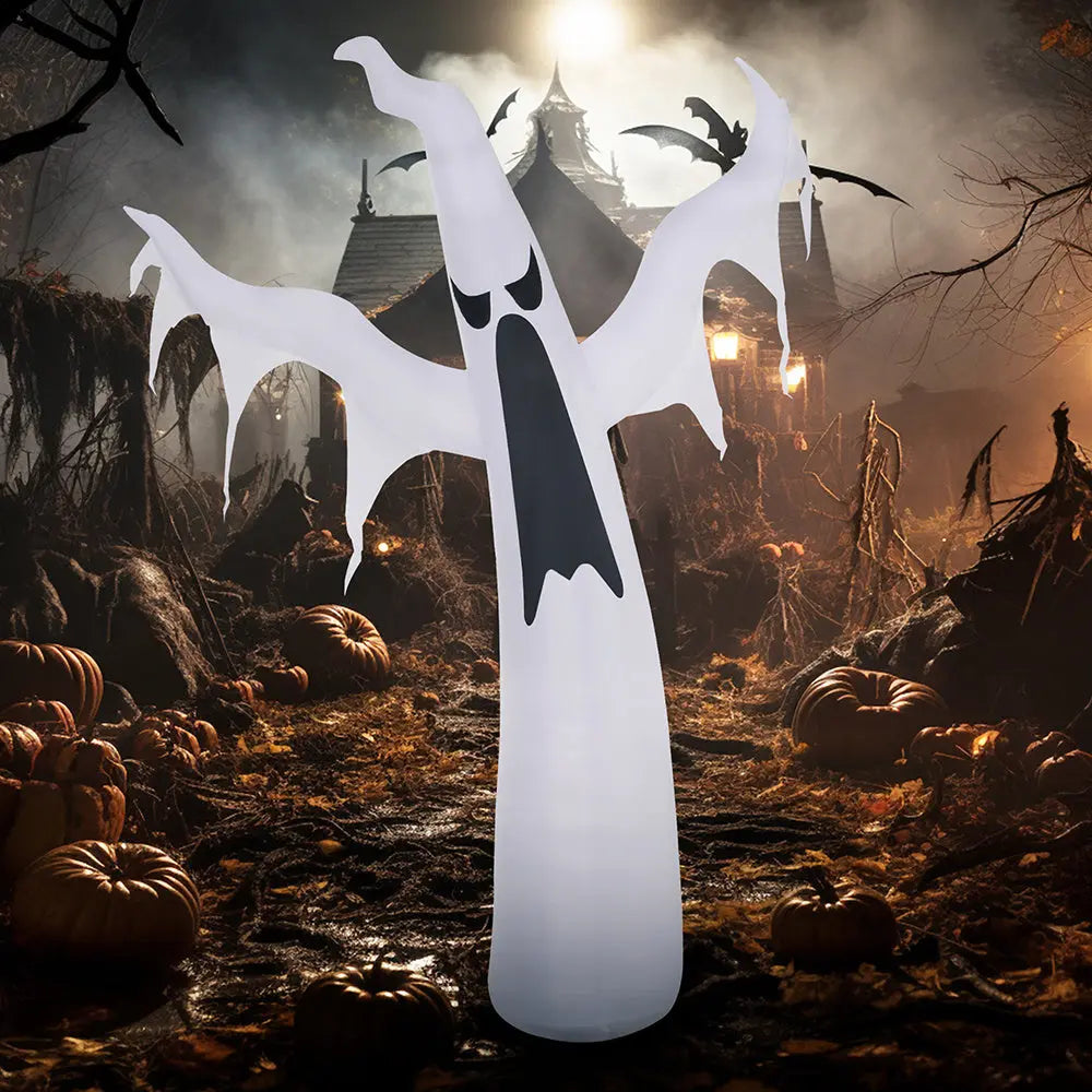 6' Tall Halloween Inflatables Outdoor Decorations White Ghost, Light Up Blow Up Yard Decor With LED Light And Fan Indoor Outdoor For Garden, Lawn, Party, Holiday - EX-STOCK Canada