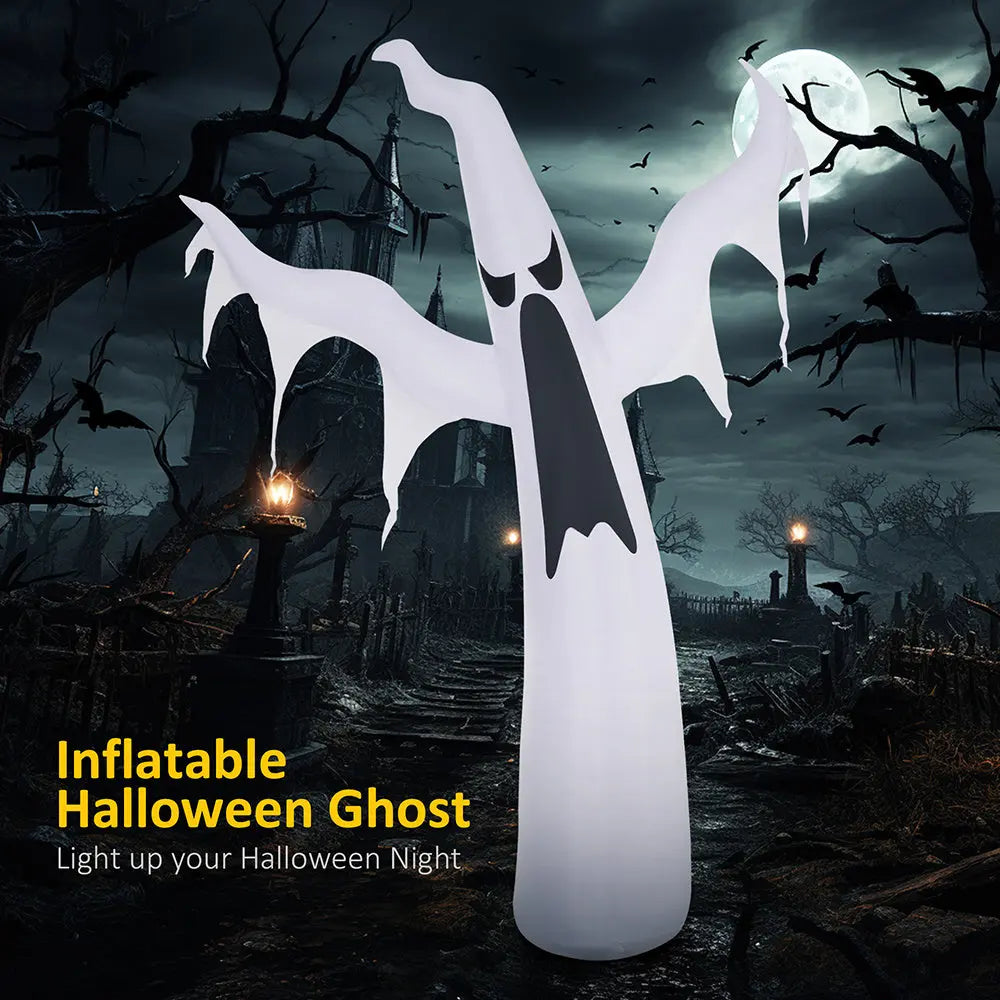 6' Tall Halloween Inflatables Outdoor Decorations White Ghost, Light Up Blow Up Yard Decor With LED Light And Fan Indoor Outdoor For Garden, Lawn, Party, Holiday - EX-STOCK Canada