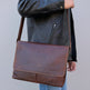 Greenwood Leather Laptop Bag. Premium Waxed Full-Grain Leather Briefcase for 16" Laptops 