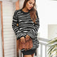 Oversized Autumn Winter Woolen Round neck Mini Sweater Dress - EX-STOCK Canada