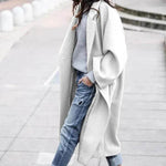 Lapel Single Breasted Women Winter Solid Woolen Trench Coat Long Jacket - EX-STOCK Canada
