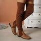 Fashion Over-the-knee Boots For Women Suede Stitching Low-heeled Long Boots With Side Zipper Design Party Shoes Winter - EX-STOCK Canada