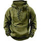 Men's Outdoor Retro Lace-up Hooded Long-sleeved T-shirt Casual Pullover top sweatshirt - EX-STOCK CANADA