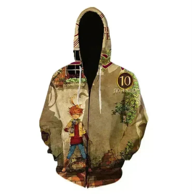 Printed Anime Cartoon Casual Fashion Zip up Hoodie Cardigan women - EX-STOCK CANADA