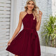 Halter Strapless Dresses For Women Solid Pleated Skirt Summer Beach Sundress - EX-STOCK CANADA