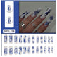 24 PCS Blue Butterfly Art, Long Length Long Water Pipe Fake Nails,Square Head Nail Tips False Nail EX-STOCK Canada 
