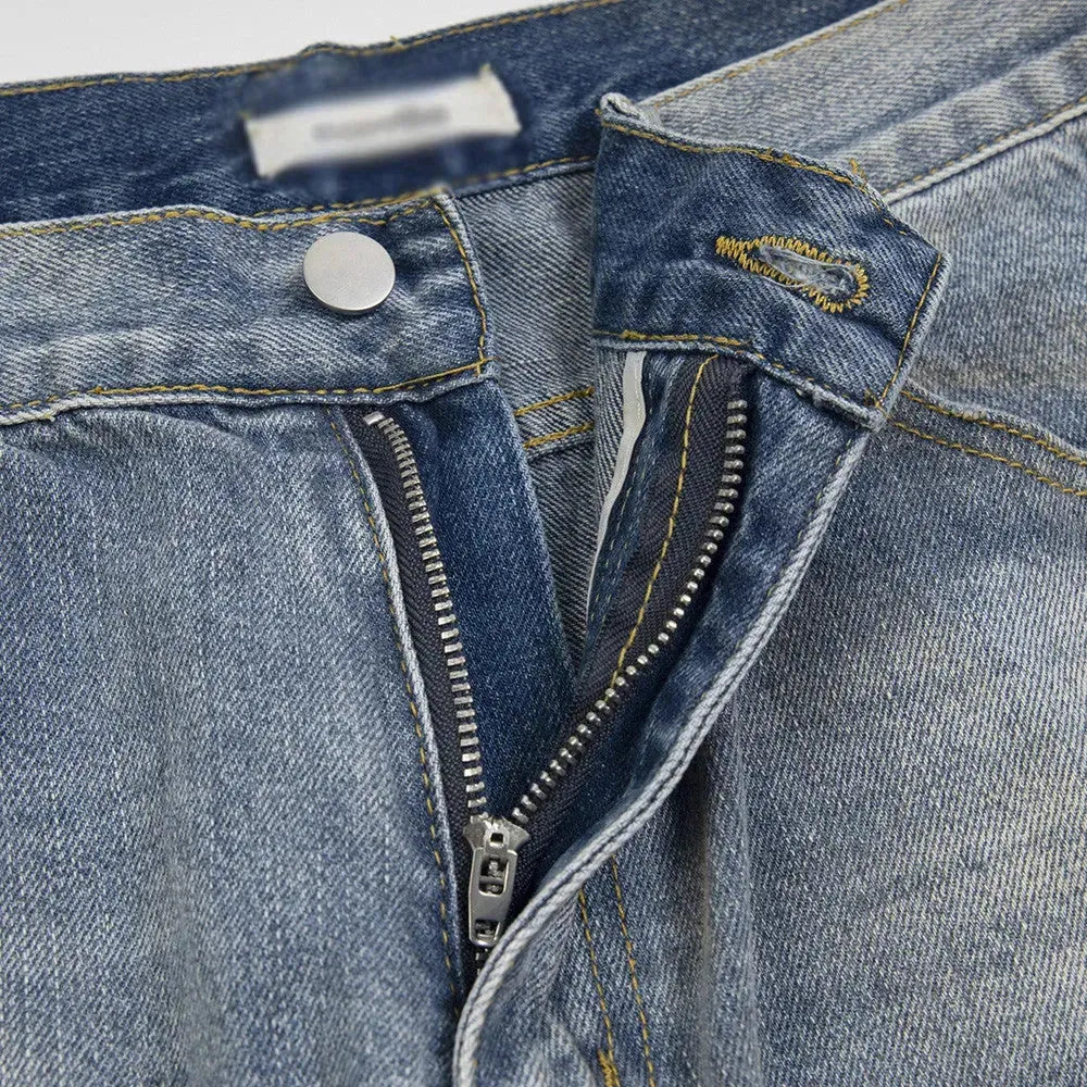 Punk Make Old Ripped Letter Denim Trousers Men Jeans - EX-STOCK CANADA