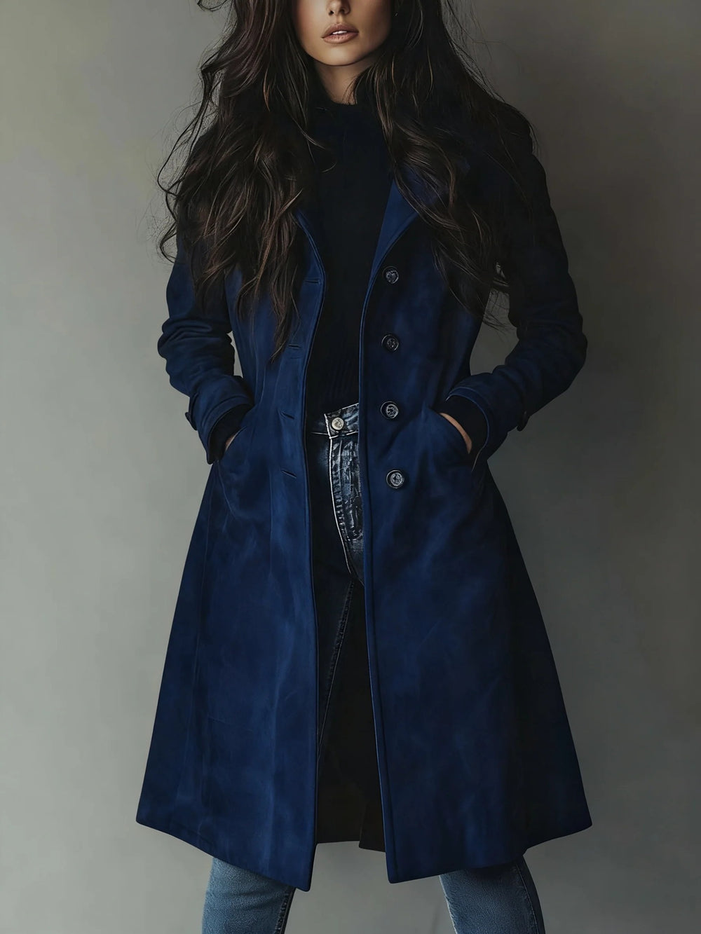Womens Western Style Long Trench Coat For Fall And Winter EX-STOCK Canada 
