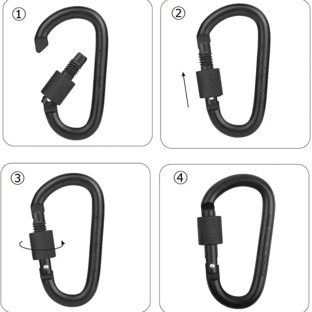 No. 8 Carabiner D Type Bold 8CM Aluminum Alloy - EX-STOCK CANADA