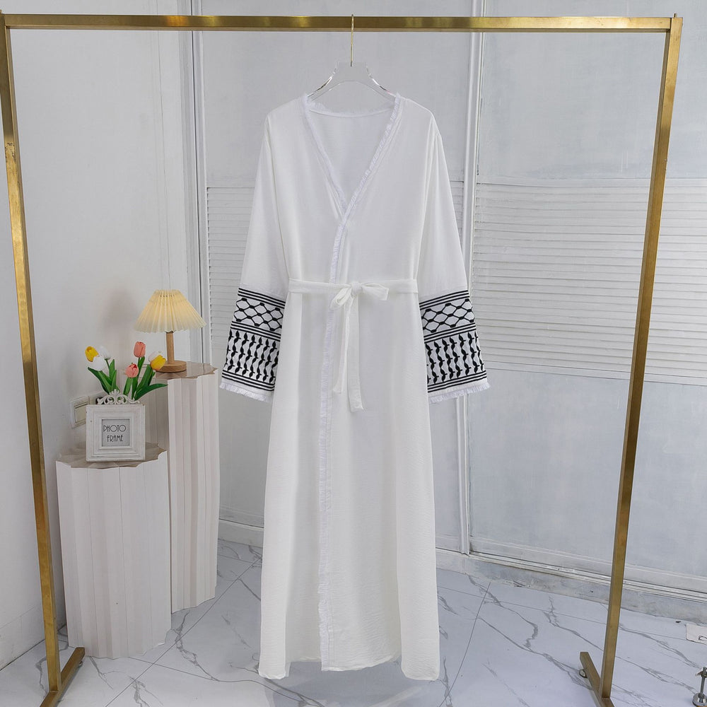 Elegant Cardigan Embroidered Muslim Dress Women's Robe - EX-STOCK Canada