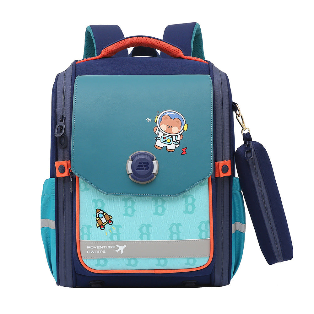 One Piece Dropshipping Primary School Student Schoolbag Boys And Girls Burden Reduction Spine Protection EX-STOCK