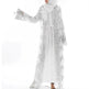 White Chiffon Sequin Embroidery Dubai Abaya Kimono Middle East ArabClothing - EX-STOCK Canada