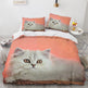 White Cute Cat Bedding Set Girl Ladies Bedroom Comfort Duvet Cover EX-STOCK Canada 
