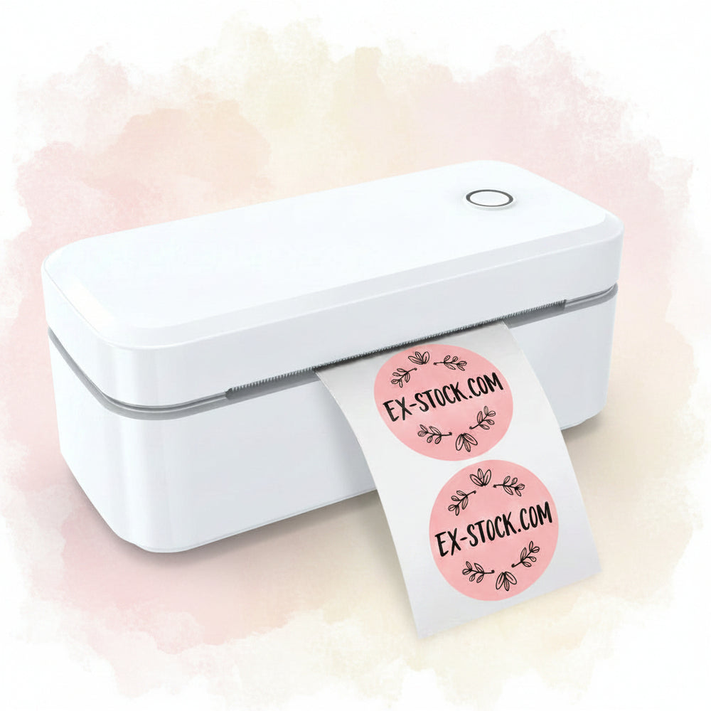 Imprimante d'étiquettes thermique sans fil portable 4 pouces – Noir et blanc, multi-prise (AU/EU/UA/US)