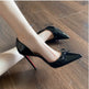 Sexy Pointed Thin Heel High-heeled Shoes For Women, Versatile Bow Tie Single Shoes 