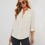 Formal Work Denim shirts for women Leisure Lapel Single Breasted Women's Long Sleeve Denim Shirt Women button down shirts - EX-STOCK Canada