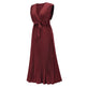 Women's Summer Maxi Dresses Elegant V Neck Ruffled Sleeves Empire Waist Pleated Flowy Wedding Guest Dress EX-STOCK