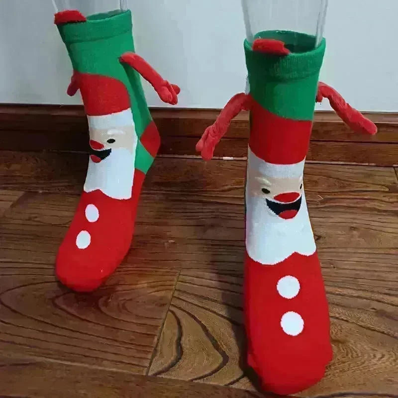 Christmas Stockings Autumn Winter Cotton Magnet Lodestone Hand Tube Socks - EX-STOCK CANADA