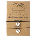 Simple Alloy Sun And Moon Wax Wire Weaving Adjustable Card Lovers Bracelet - EX-STOCK Canada