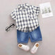 Children's Striped Shirt Denim Shorts Two-piece Set - EX-STOCK Canada
