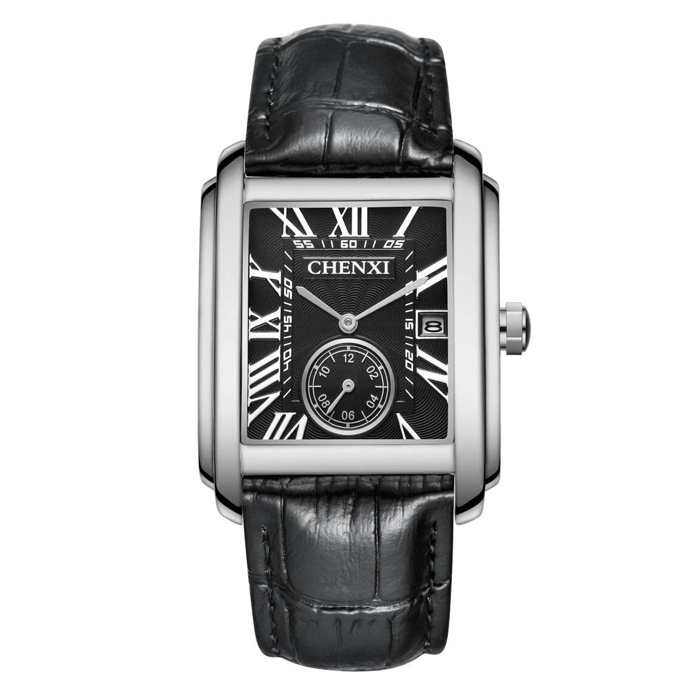Square Quartz Leather Strap Alloy Watch Men - EX-STOCK Canada