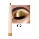 Gold eye pencil with a close-up of an eye wearing gold eyeshadow, labeled '#12'.