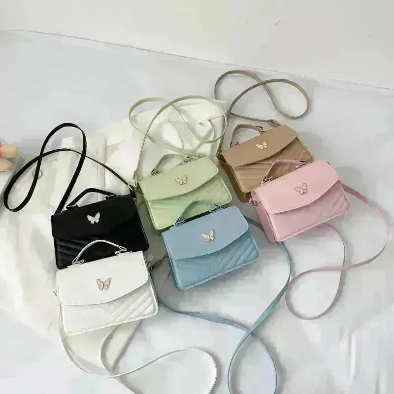 Ladies Leather Square Shaped Flap Quilted Crossbody bag for women - EX-STOCK CANADA