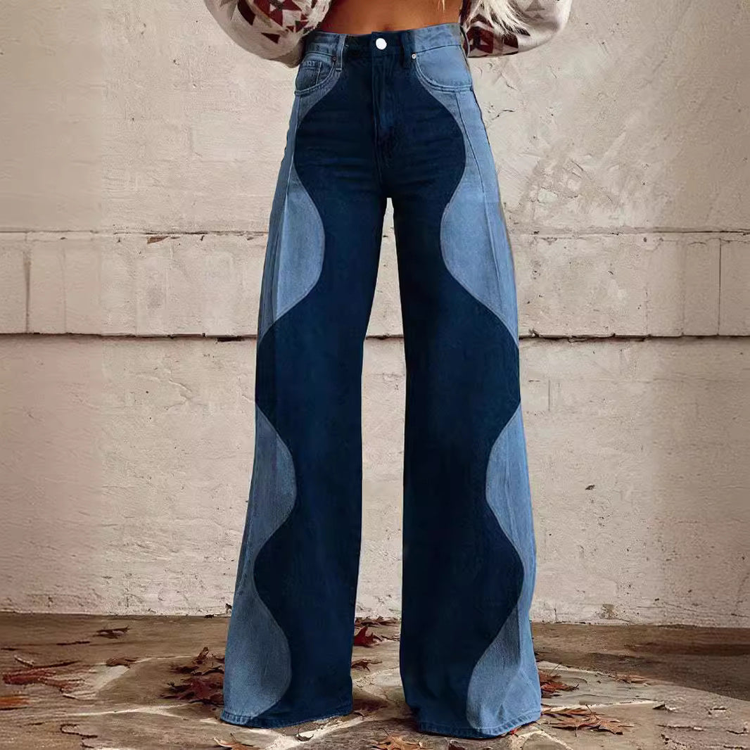 Women's Wide-leg Pants Fashion High Waist Casual Trousers 3D Printing 