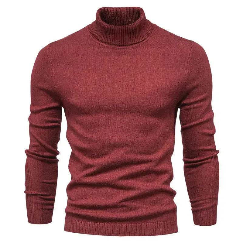 Men's Plain Slim Pullover Polo Sweatshirt Turtleneck Sweater Winter Casual Tops Men - EX-STOCK Canada