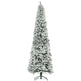 9ft Pencil Christmas Tree, Flocked Tree With 1277 Branch Tips And Metal Base For Home, Indoor, Holiday EX-STOCK Canada 