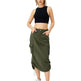 Women Casual Street wear High waisted Pencil Midi Cargo Skirt - EX-STOCK Canada