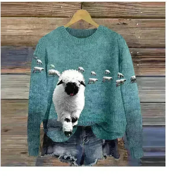 3D Printed Christmas Round Neck Sweater - EX-STOCK CANADA
