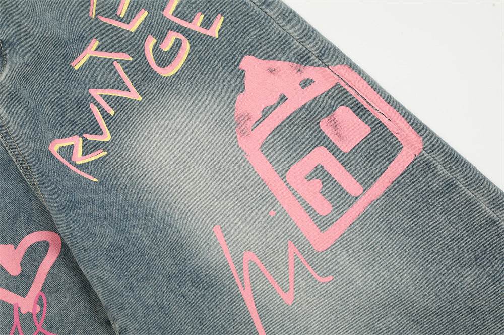 Hand Painted Graffiti Printing Denim Shorts Men Jeans - EX-STOCK Canada