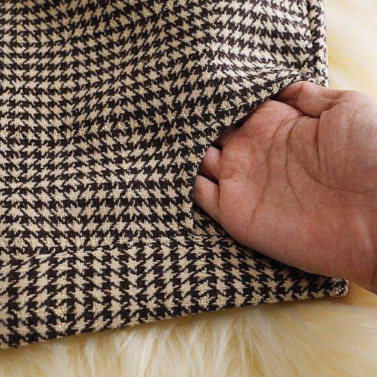 Elegant Women's professional formal business office work Slit Houndstooth pencil Midi Skirt - EX-STOCK Canada