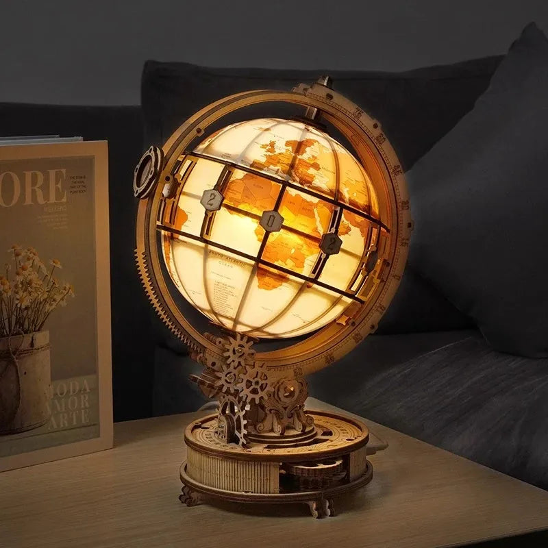 Robotime ROKR Luminous Globe 3D Wooden Puzzle Games Assemble Model Buliding Kits Toys Gift for Children Boy Support DropShipping - EX-STOCK CANADA