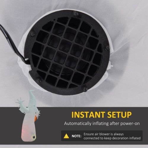 HOMCOM 5.9 Halloween Inflatable Outdoor Decoration Ghost With Pumpkin, Blow Up LED Yard Decor For Garden, Lawn, Party, Holiday, Waterproof - EX-STOCK Canada