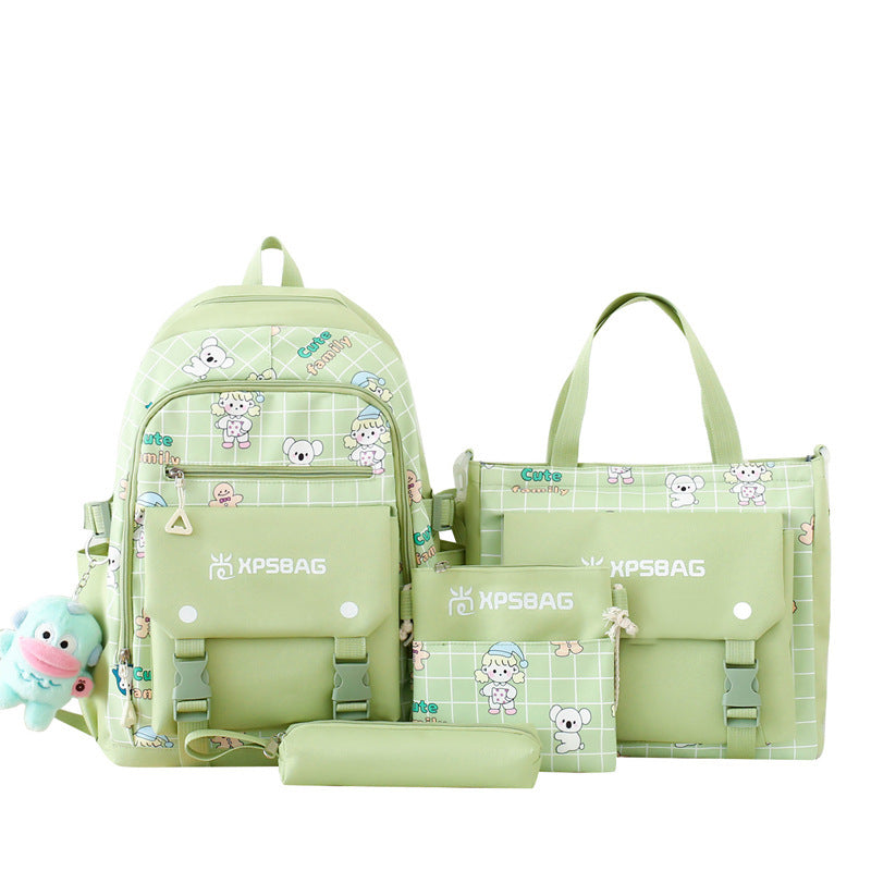 Backpack Primary School Girls Schoolbag Women's Four-piece Set EX-STOCK