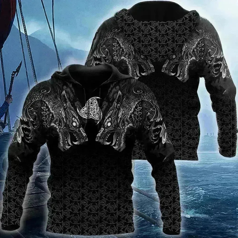 Pullover con cappuccio classico della moda di strada stampato da uomo