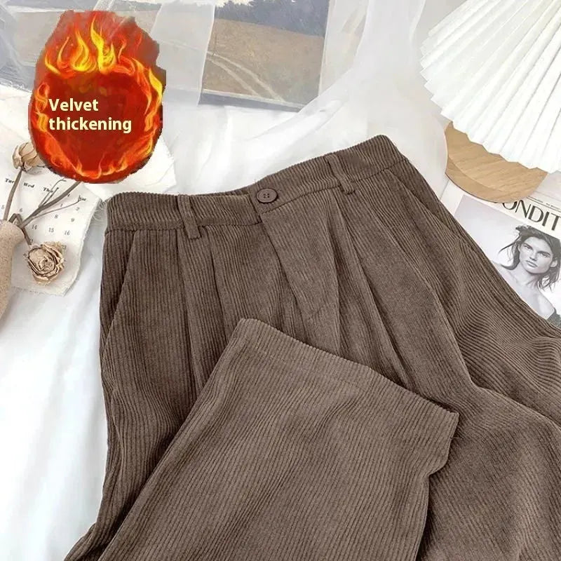 Autumn And Winter New High Waist Loose And Slimming Straight Casual Trousers - EX-STOCK CANADA