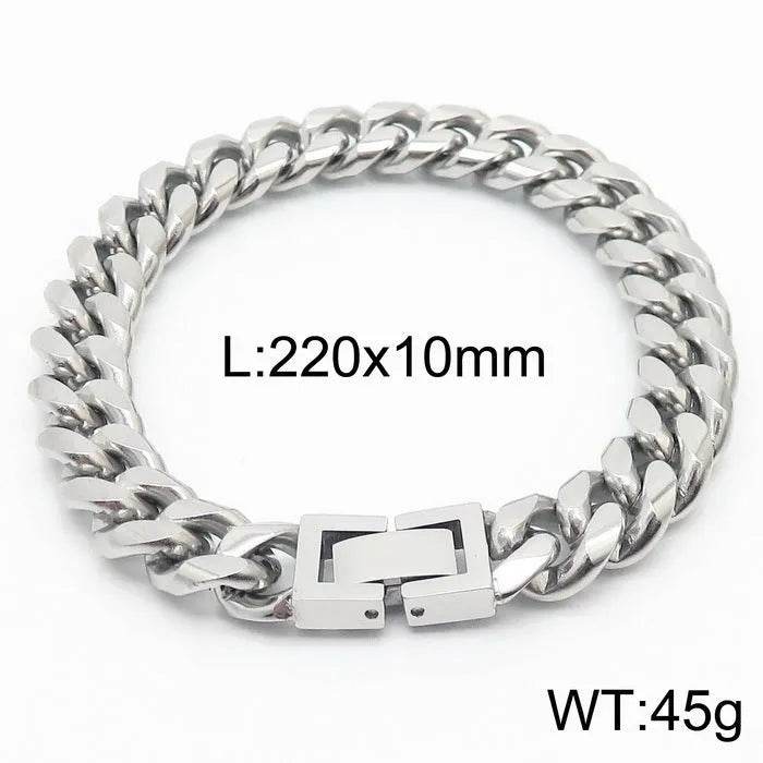 Cuban Link Chain Trimming Chain Jewelry Buckle Titanium Steel Bracelet - EX-STOCK Canada