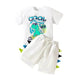 Boys' Short-sleeved Cartoon Cute Short Sleeve Shorts Two-piece for boys - EX-STOCK Canada