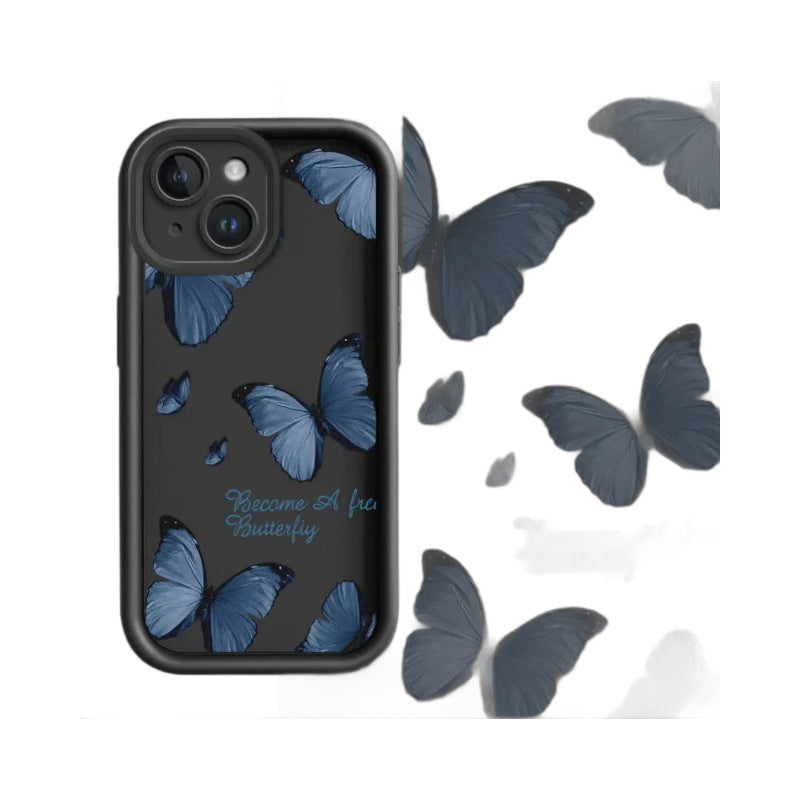 Blue Butterfly Printed Edging Drop-resistant Phone Case EX-STOCK Canada 