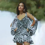 Women's Solid Color Chiffon Slim Fit Short Dress Mini Skater Flared Dress for Chic Ladies - EX-STOCK CANADA