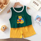 New Vest Suit Cotton Sleeveless Boy Summer Clothing Vest Two-piece Set for boys - EX-STOCK Canada