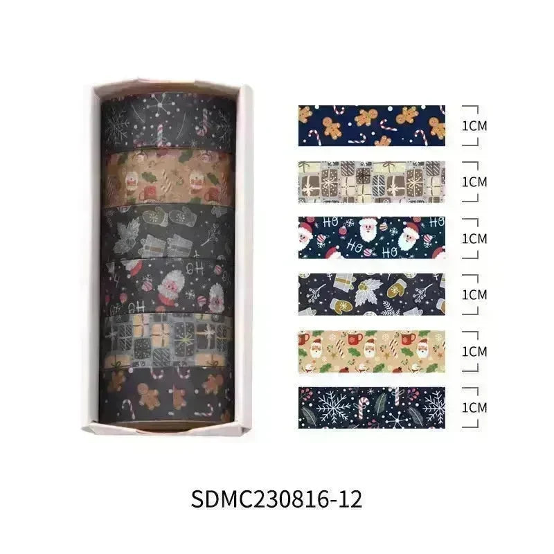 Creative Christmas Gift And Paper Adhesive Tape Journal Tape Christmas Decoration Material Cute Christmas Tape - EX-STOCK CANADA