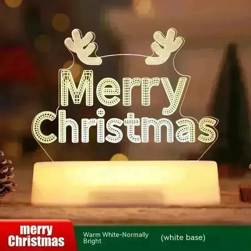 Christmas Decoration 3D Lamp Acrylic LED Night Lights New Year Valentines Day Christmas Kids Gift Christmas Ornaments - EX-STOCK CANADA