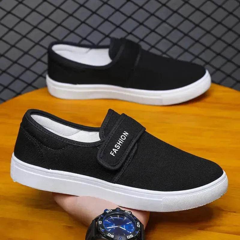 Canvas Flat Shoes Men Velcro Fashion Casual Unisex Sneakers - EX-STOCK Canada