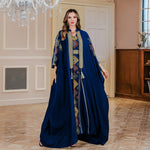 Middle East Muslim Embroidered Robe Abaya Light Luxury Evening Gown Two-piece Set Dress - EX-STOCK Canada
