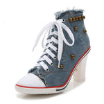 Denim Casual Shoes Canvas Fashion Heel Boot - EX-STOCK Canada